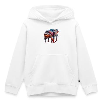 Éléphant - Sweat Premium à capuche enfant bio - blanc - Devant - AI Model Kid Female (0cm)