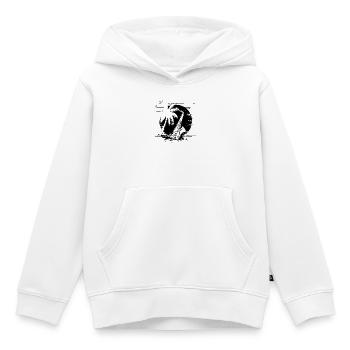 Croquis de saxophone - Sweat Premium à capuche enfant bio - blanc - Devant - AI Model Kid Female (0cm)