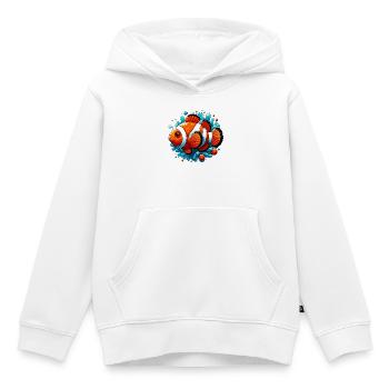 Poisson-clown - Sweat Premium à capuche enfant bio - blanc - Devant - AI Model Kid Female (0cm)