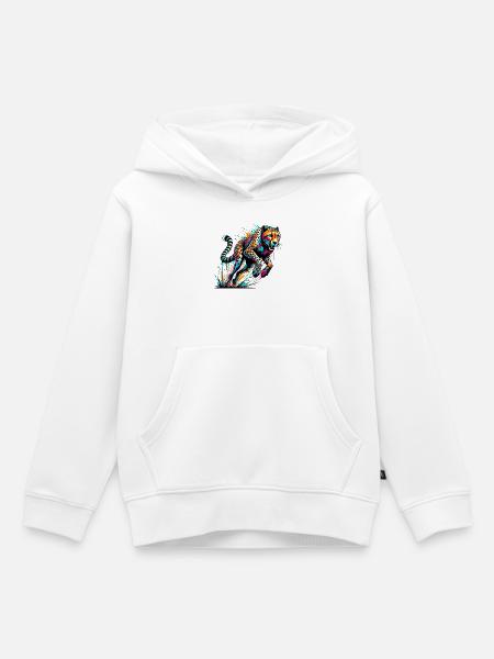 Gepard - Kinder Premium Organic Hoodie - Weiß