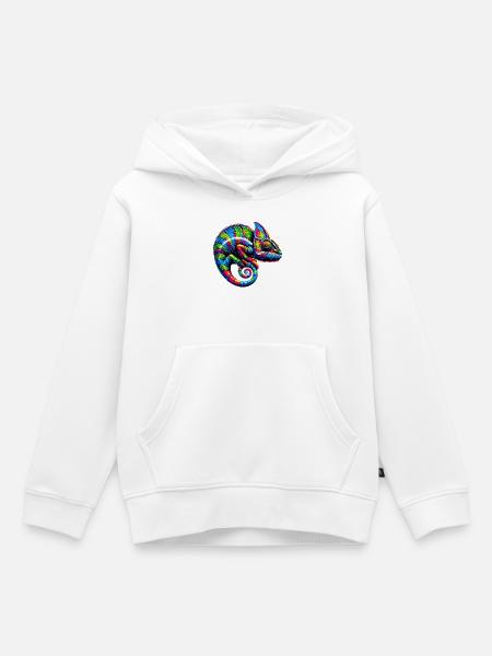 Chamäleon - Kinder Premium Organic Hoodie - Weiß