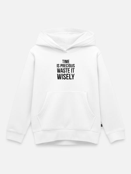 Zeit ist kostbar lustiges Hemd - Kinder Premium Organic Hoodie - Weiß