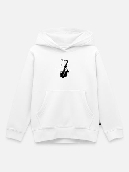 Saxophon - Kinder Premium Organic Hoodie - Weiß
