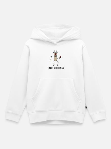 happy christmas - Kinder Premium Organic Hoodie - Weiß