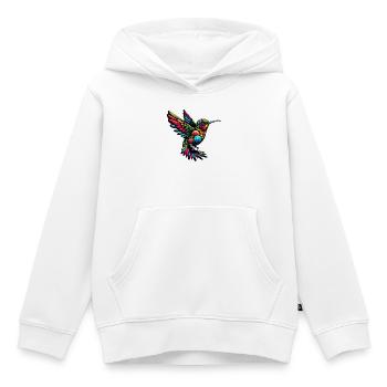 Colibri - Sweat Premium à capuche enfant bio - blanc - Devant - AI Model Kid Female (0cm)