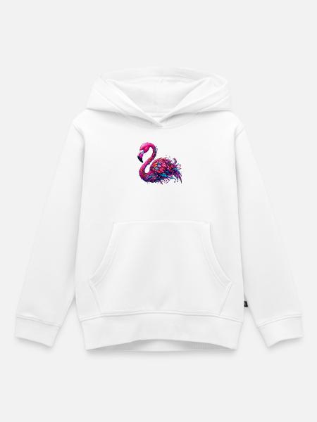 Flamingo - Kinder Premium Organic Hoodie - Weiß