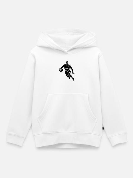 Basketballspieler - Kinder Premium Organic Hoodie - Weiß