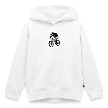 Vététiste - Sweat Premium à capuche enfant bio - blanc - Devant - AI Model Kid Female (0cm)