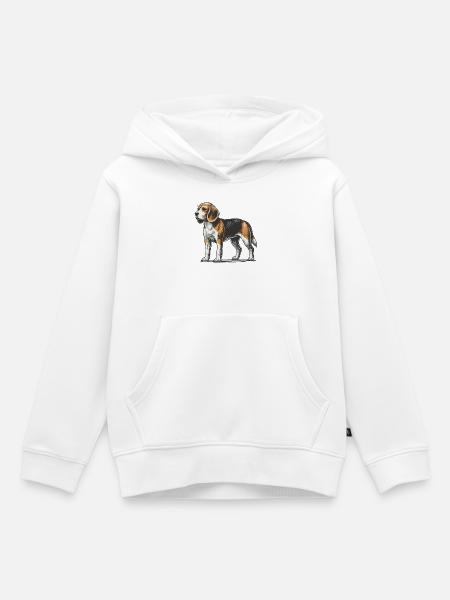 Beagle - Kinder Premium Organic Hoodie - Weiß