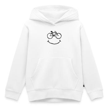 Fahrrad Lächeln gekritzelt Geschenkidee zum Radeln - Kinder Premium Organic Hoodie - Weiß - Vorne - AI Model Kid Female (0cm)