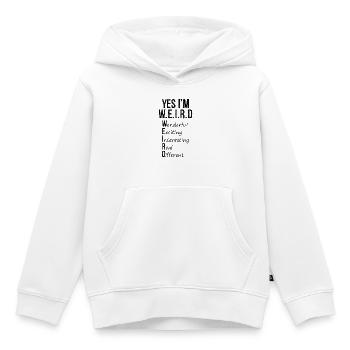 Ouais, je suis bizarre - Sweat Premium à capuche enfant bio - blanc - Devant - AI Model Kid Female (0cm)