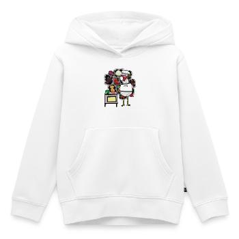 Poulet Cuisinier Cuisiniers Cuisinier - Sweat Premium à capuche enfant bio - blanc - Devant - AI Model Kid Female (0cm)