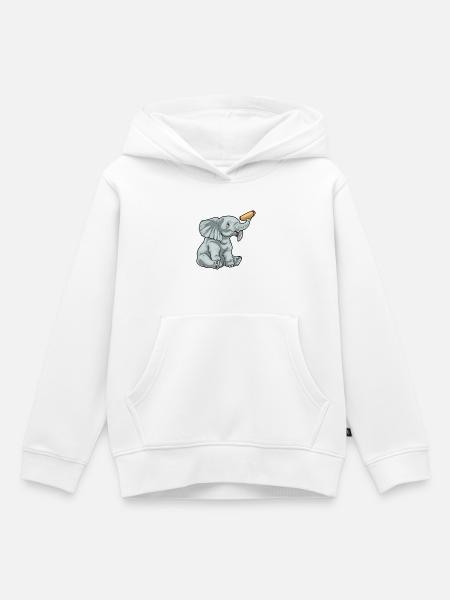 Elefant Hotdog - Kinder Premium Organic Hoodie - Weiß