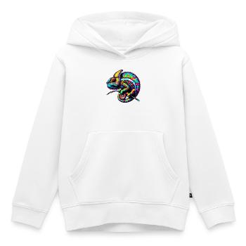 Chameleon - Kids Premium Organic Hoodie - white - Front - AI Model Kid Female (0cm)