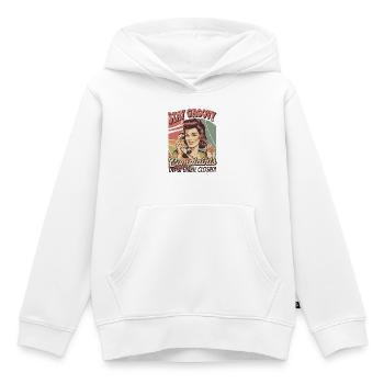Stay Groovy Retro Design - Plaintes Style fermé - Sweat Premium à capuche enfant bio - blanc - Devant - AI Model Kid Female (0cm)