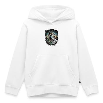 Ancien astronaute Anubis divinité futuriste de l’espace - Sweat Premium à capuche enfant bio - blanc - Devant - AI Model Kid Female (0cm)