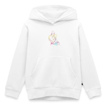 Croquis de boxeur - Sweat Premium à capuche enfant bio - blanc - Devant - AI Model Kid Female (0cm)
