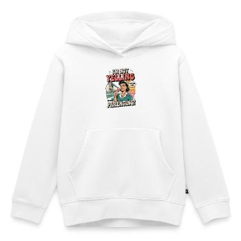 Ich schreie nicht, ich bin Elternschaft | Lustiges Mama-Shirt - Kinder Premium Organic Hoodie - Weiß - Vorne - AI Model Kid Female (0cm)