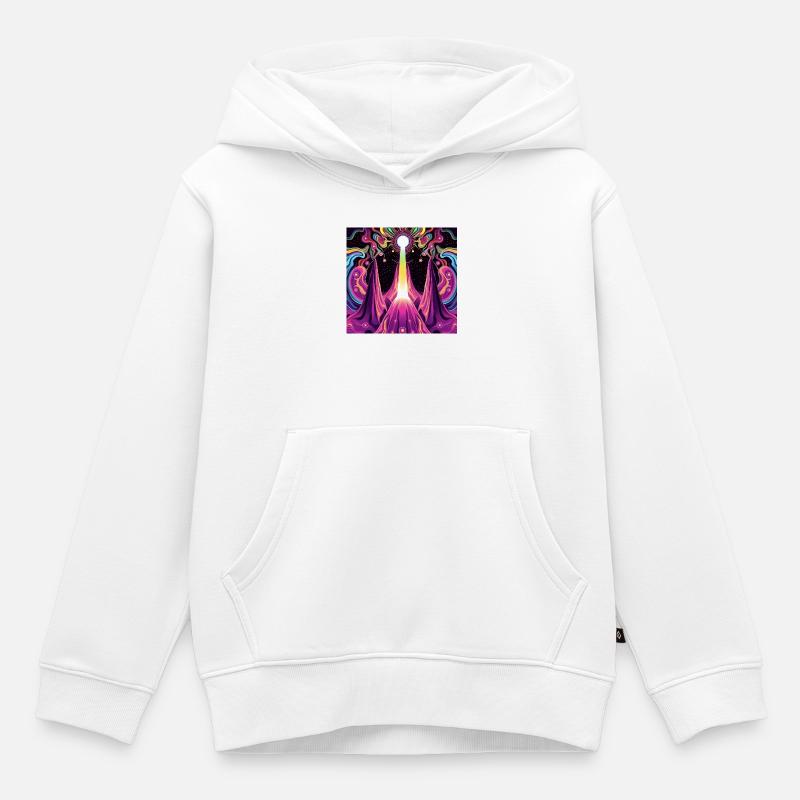 Psychédélique - Sweat Premium à capuche enfant bio - blanc