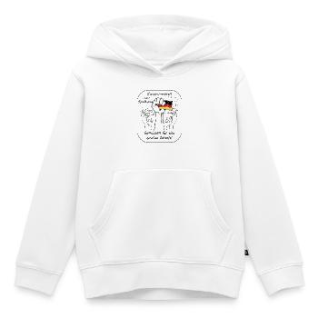 La cohésion au lieu de la division - Sweat Premium à capuche enfant bio - blanc - Devant - AI Model Kid Female (0cm)