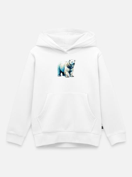 Weißer Eisbär - Kinder Premium Organic Hoodie - Weiß