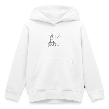 Leuchtturm Sketch Meer Urlaub - Kinder Premium Organic Hoodie - Weiß - Vorne - AI Model Kid Female (0cm)
