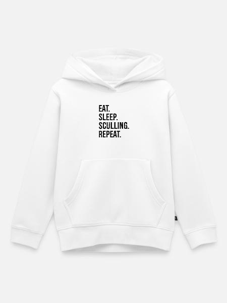 eat sleep sculling repeat - Kinder Premium Organic Hoodie - Weiß
