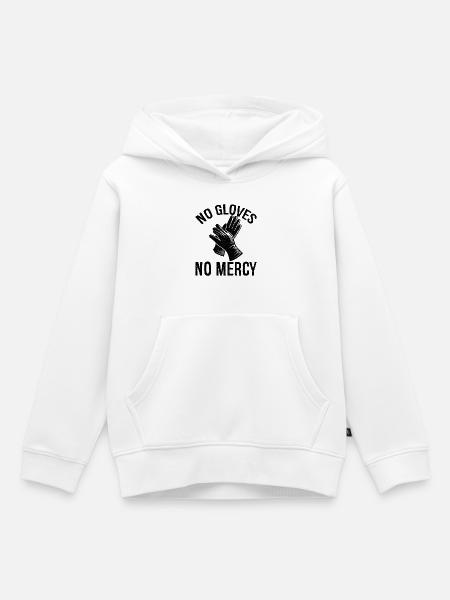 no gloves no mercy - Kinder Premium Organic Hoodie - Weiß