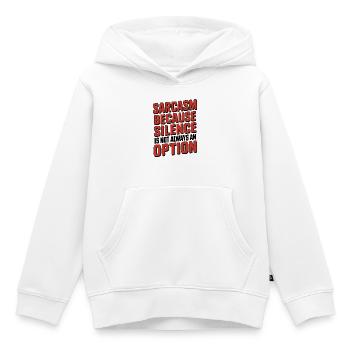 Sarkasmus – denn Schweigen ist nicht immer eine Option - Kinder Premium Organic Hoodie - Weiß - Vorne - AI Model Kid Female (0cm)