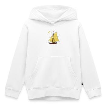 Segelboot Boot Schiff Seefahrt Sterne Mond - Kinder Premium Organic Hoodie - Weiß - Vorne - AI Model Kid Female (0cm)
