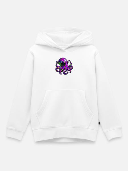 Krake - Kinder Premium Organic Hoodie - Weiß