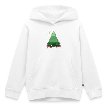 Nuit Forêt étoilée Conifère Sapin - Sweat Premium à capuche enfant bio - blanc - Devant - AI Model Kid Female (0cm)