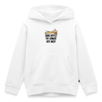 dents brossées motif de bonne nuit humoristique girafe - Sweat Premium à capuche enfant bio - blanc - Devant - AI Model Kid Female (0cm)