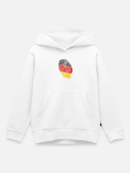 Fingerabdrücke der deutschen Flagge - Kinder Premium Organic Hoodie - Weiß