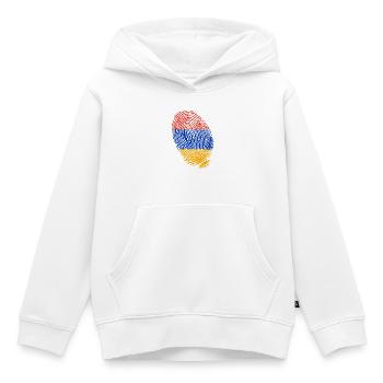 empreintes digitales du drapeau arménien - Sweat Premium à capuche enfant bio - blanc - Devant - AI Model Kid Female (0cm)
