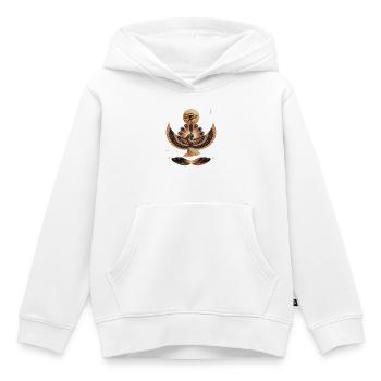 Egyptian Goddess Art | Eye of Ra & Wings Symbolism - Kids Premium Organic Hoodie - white - Front - AI Model Kid Female (0cm)