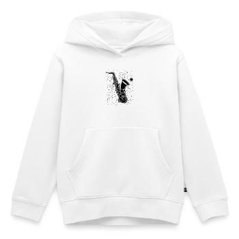 Saxophon Illustration - Kinder Premium Organic Hoodie - Weiß - Vorne - AI Model Kid Female (0cm)