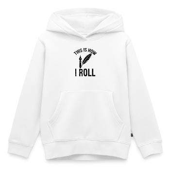 so rolle ich Autor - Kinder Premium Organic Hoodie - Weiß - Vorne - AI Model Kid Female (0cm)