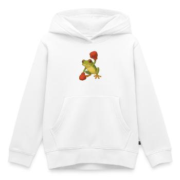 Frosch mit Boxhandschuhen - Kinder Premium Organic Hoodie - Weiß - Vorne - AI Model Kid Female (0cm)