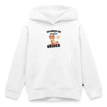 Nachwuchs Verkünden | Ich Werde Großer Bruder 2027 - Kinder Premium Organic Hoodie - Weiß - Vorne - AI Model Kid Female (0cm)