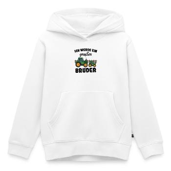 Nachwuchs Verkünden | Ich Werde Großer Bruder 2027 - Kinder Premium Organic Hoodie - Weiß - Vorne - AI Model Kid Female (0cm)