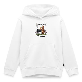 Fort plaisir du barbecue - Sweat Premium à capuche enfant bio - blanc - Devant - AI Model Kid Female (0cm)