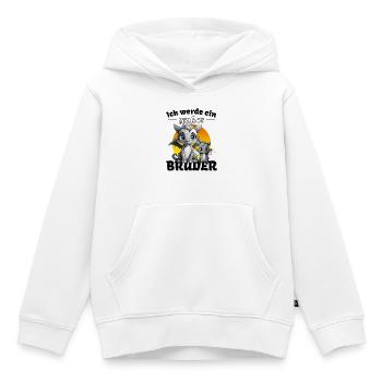 Nachwuchs Verkünden | Ich Werde Großer Bruder 2027 - Kinder Premium Organic Hoodie - Weiß - Vorne - AI Model Kid Female (0cm)
