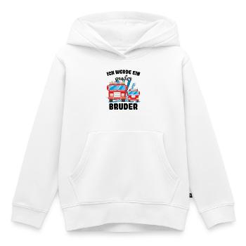Annonce de la progéniture | Je serai un grand frère en 2027 - Sweat Premium à capuche enfant bio - blanc - Devant - AI Model Kid Female (0cm)