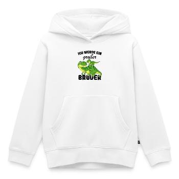 Annonce de la progéniture | Je serai un grand frère en 2027 - Sweat Premium à capuche enfant bio - blanc - Devant - AI Model Kid Female (0cm)