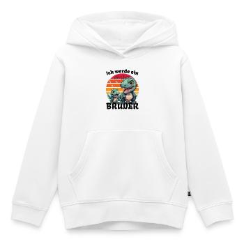 Nachwuchs Verkünden | Ich Werde Großer Bruder 2027 - Kinder Premium Organic Hoodie - Weiß - Vorne - AI Model Kid Female (0cm)