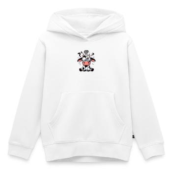 Lustige verwirrte Kuh Cartoon Clumsy Kulleraugen - Kinder Premium Organic Hoodie - Weiß - Vorne - AI Model Kid Female (0cm)