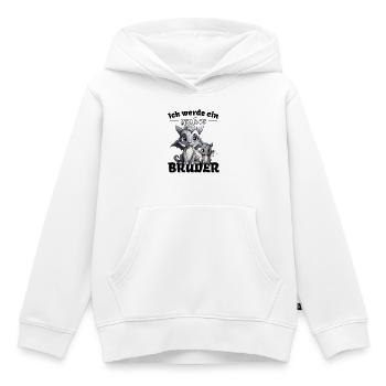 Nachwuchs Verkünden | Ich Werde Großer Bruder 2027 - Kinder Premium Organic Hoodie - Weiß - Vorne - AI Model Kid Female (0cm)