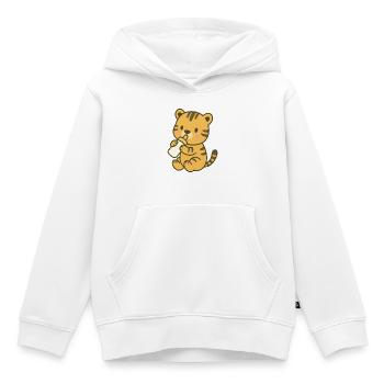 Bottle Baby Tiger - Tiger-Baby mit Fläschchen - Kinder Premium Organic Hoodie - Weiß - Vorne - AI Model Kid Female (0cm)