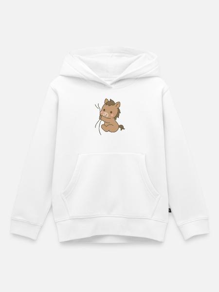Eingekuschelt Pferdchen - Kinder Premium Organic Hoodie - Weiß